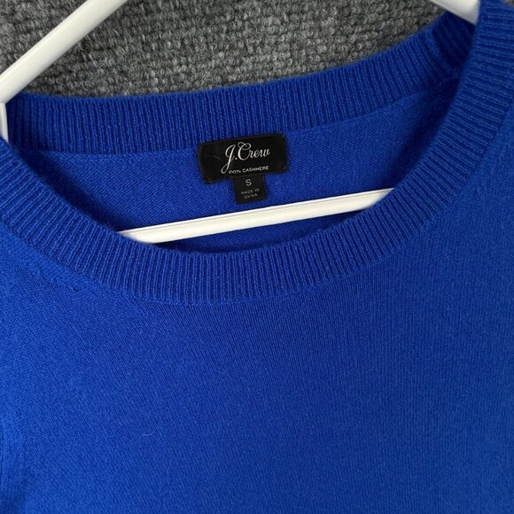 J Crew NO HOLES All Cashmere Sweater Vibrant Blue Super Soft Small Knit Adult - Picture 6 of 15